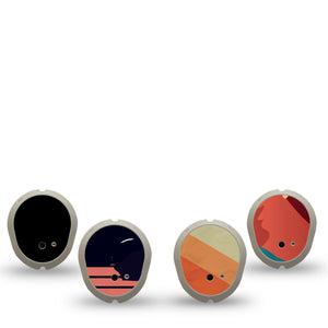 ExpressionMed Retro Alpine Trek Variety Pack Dexcom G7 Sticker, Dexcom Stelo Glucose Biosensor System, 4-Pack Sticker Variety Woodsy Vintage Prints, Vinyl Decoration Continuous Glucose Monitor Design