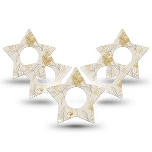 ExpressionMed Sketched Peonies Infusion Star, 10-Pack White and yellow peonies Waterproof Sensor Cover For Pump
