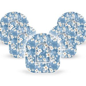 ExpressionMed Cherry Blossom Omnipod Tape 5-Pack Tape and 5-Pack Sticker Sweet Cherry Blossom Tree, Adhesive Patch Pump Design