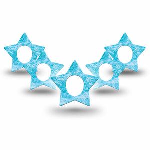 ExpressionMed Sunlit Water Dexcom G7 and Dexcom Stelo Glucose Biosensor System Star, 5-Pack Rippling blue water Decorative Adhesive Tape for Continuous Glucose Monitor