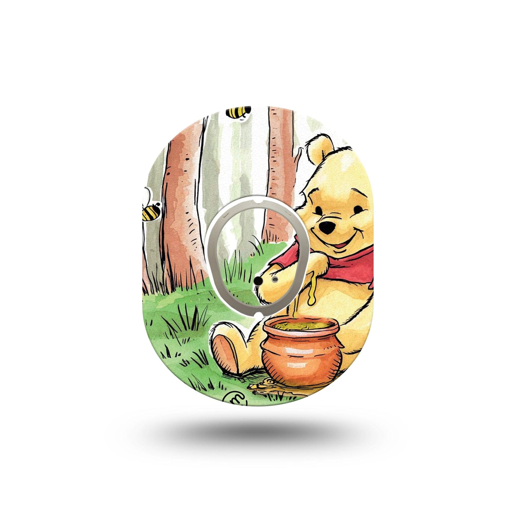 ExpressionMed Winnie the Pooh Dexcom G7 Mini Tape, Dexcom Stelo Glucose Biosensor System,  Single Tape and Single Sticker Disney's Winnie the Pooh Patch Continuous Glucose Monitor Design