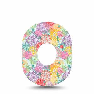 ExpressionMed Spring Flowers Dexcom G7 and Dexcom Stelo Glucose Biosensor System, Single Tape Spring flower mix Fixing Ring Patch for CGM