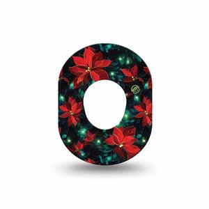 ExpressionMed Christmas Floral Dexcom G7 Mini Tape, Dexcom Stelo Glucose Biosensor System, Single Tape Christmas Wreath, Patch Continuous Glucose Monitor Design