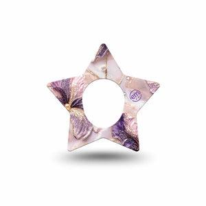 ExpressionMed Pink Pearls Dexcom G7 and Dexcom Stelo Glucose Biosensor System Star, Single Tape Pearly pink and purple Overlay Tape for CGM