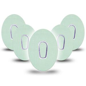 ExpressionMed Mint Green Dexcom G6 Tape, 5-Pack Tape and 5-Pack Sticker Bright Mint Green Solid, Plaster Continuous Glucose Monitor Design