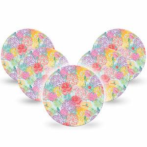 ExpressionMed Spring Flowers Freestyle Libre, Libre 2 Plus, and Abbott Lingo OverPatch, 5-Pack Pastel bouquet Best Covers for CGM