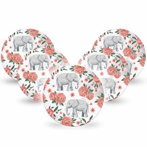 ExpressionMed Sweet Elephants Freestyle Libre, Libre 2 Plus, and Abbott Lingo OverPatch, 5-Pack baby elephant design Best Covers for CGM