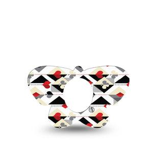ExpressionMed Playing Cards Dexcom G7 Butterfly Shape Tape, Dexcom Stelo Glucose Biosensor System,  Single Tape Spades Hearts Diamonds Clubs Inspired, Adhesive Tape CGM Design