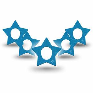 ExpressionMed Teal Dexcom G7 Star Shape Tape, Dexcom Stelo Glucose Biosensor System, 5-Pack Tape Solid Color, Overlay Patch CGM Design