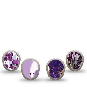 ExpressionMed Moody Plum Dexcom G7 and Dexcom Stelo Glucose Biosensor System Sticker, 4-Pack Sticker Purple majestic prints Sensor Cover for Continuous Glucose Monitor