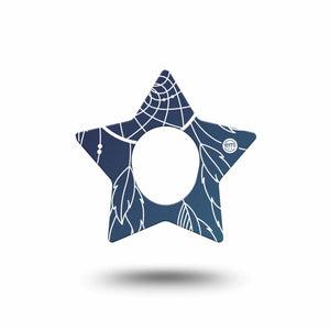 ExpressionMed Blue Dreamcatcher Dexcom G7 Star Shape Tape, Dexcom Stelo Glucose Biosensor System, Single Tape Sacred Talisman Plaster CGM Design