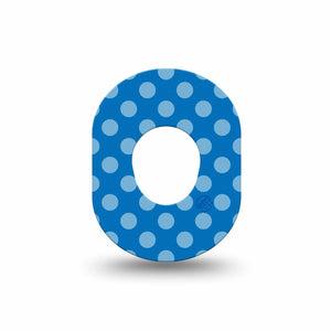 ExpressionMed Blue Polka Dots Dexcom G7 Mini Tape, Dexcom Stelo Glucose Biosensor System, Single Tape Minimalist Blue Dots, Patch Continuous Glucose Monitor Design