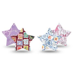 ExpressionMed Darling Details Freestyle Libre, Libre 2 Plus, and Abbott Lingo Star, 4-Pack Tape and 4-Pack Sticker, Delicate prints Waterproof Sensor Cover for CGM