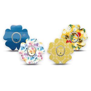 ExpressionMed Summer Brights Dexcom G7 and Dexcom Stelo Glucose Biosensor System Flower, tape and sticker  Joyful petals and calming skies Fixing Ring Patch for CGM