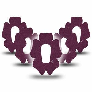 ExpressionMed Wine Red Dexcom G6 Flower Shape Tape, 5-Pack Tape Pantone 4074U, Adhesive Patch Continuous Glucose Monitor Design
