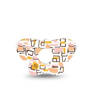 ExpressionMed Squiggles Freestyle Libre 3 and Libre 3 Plus Butterfly Shape Tape, Single Tape Summer Pastel Geometrics, Overlay Patch CGM Design