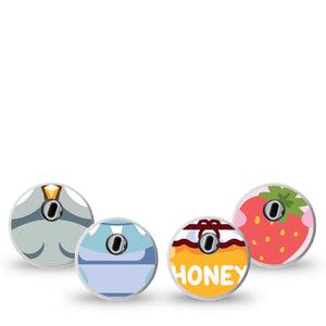 ExpressionMed Critter Crew Variety Pack Freestyle Libre 3 and Libre 3 Plus Sticker 4-Pack Sticker Adorable Stuffed Animals Inspired Designs For Kids, Decorative Decal CGM Design