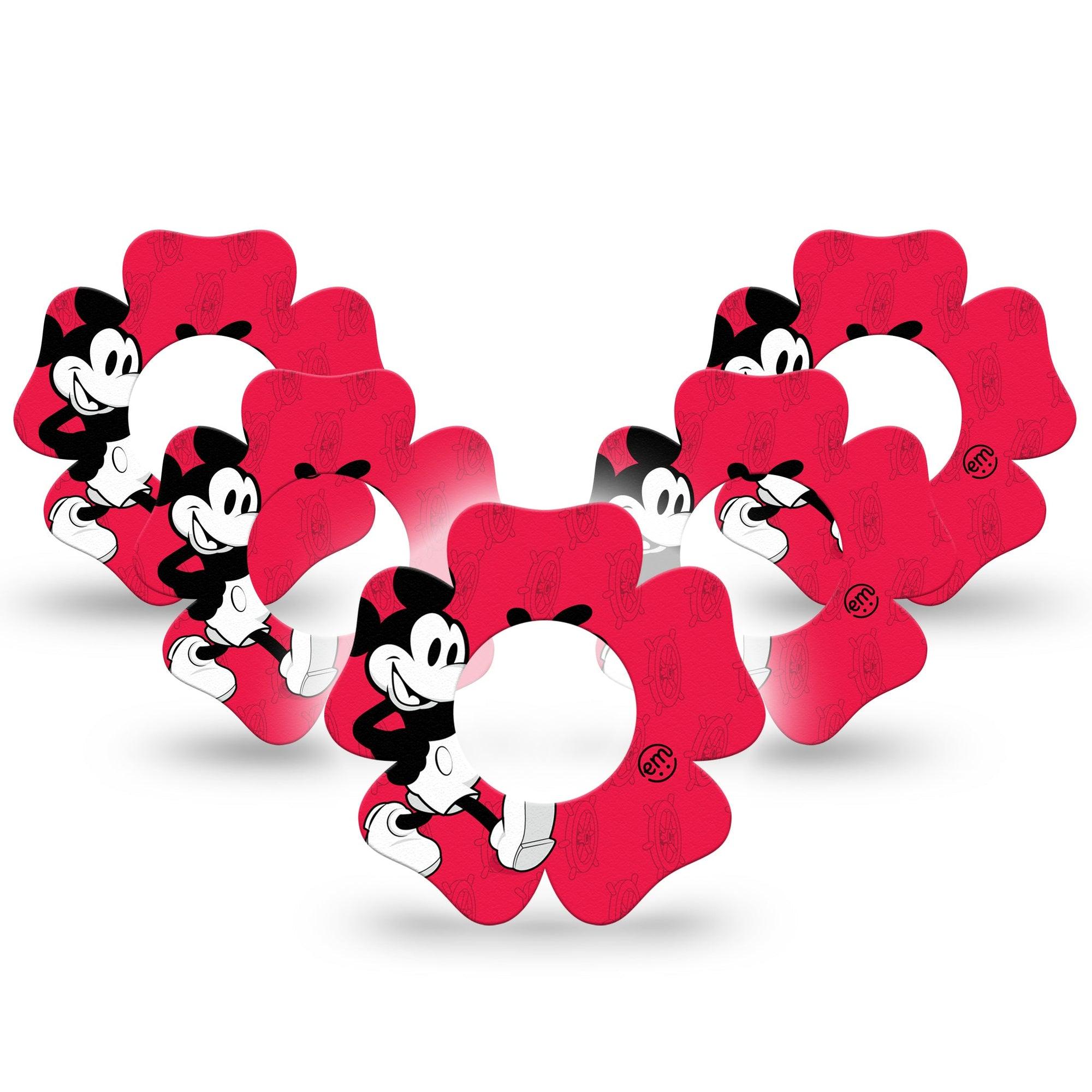 ExpressionMed Magical Mouse Freestyle Libre 2 Flower Shape Tape, Abbott Lingo,  5-Pack Mickey Mouse Disney Fixing Ring Tape CGM Design