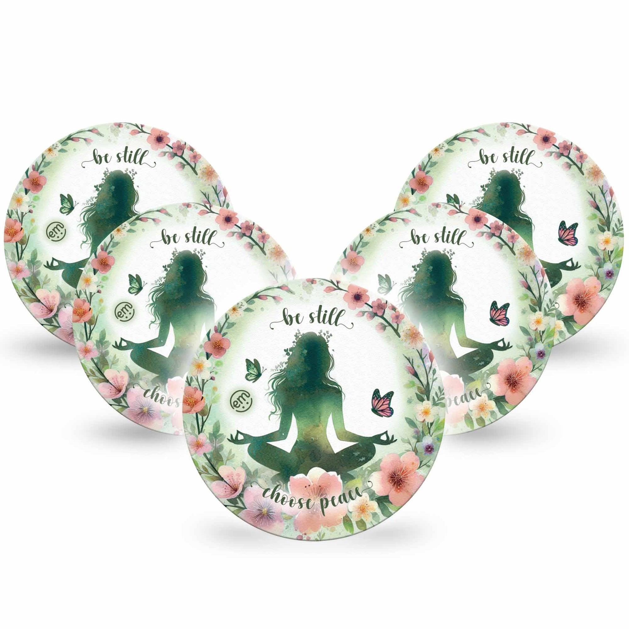 ExpressionMed Meditation Dexcom G7 Overpatch, Dexcom Stelo Glucose Biosensor System, 5-Pack Tape Meditation Tranquil Prayer, Overlay Tape CGM Design