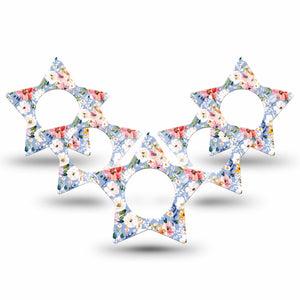 ExpressionMed Petal Breeze Freestyle Libre, Libre 2 Plus, and Abbott Lingo Star, 5-Pack Tiny florals Accessories for Continuous Glucose Monitor