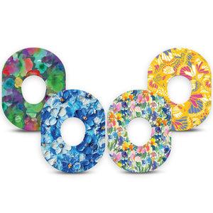 ExpressionMed Summer Splash Variety Pack Dexcom G7 Tape, Dexcom Stelo Glucose Biosensor System, 4-Pack Tape Variety Summer Fun Toned Petals, Overlay Tape CGM Design