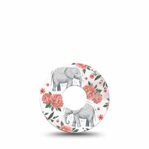 ExpressionMed Sweet Elephants Freestyle Libre 3 and Libre 3 Plus, Single Tape gentle safari theme Overlay Patch for Continuous Glucose Monitor