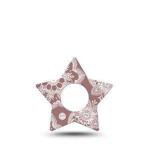 ExpressionMed Henna Infusion Set Star Shape Tape 5-Pack Tape Henna Design Plaster Continuous Glucose Monitor Design