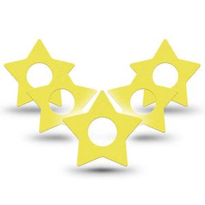 ExpressionMed Butter Yellow Infusion Set Star Shape Tape, 10-Pack Tape Warm Yellow, Fixing Ring Patch Continuous Glucose Monitor Design