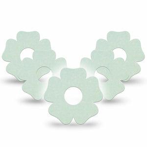 ExpressionMed Mint Green Freestyle Libre 3 and Libre 3 Plus Flower Shape Tape, 5-Pack Tape Plain Mint Green, Overlay Tape CGM Design