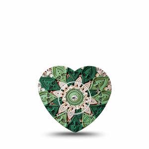 ExpressionMed Knit Monstera Freestyle Libre, Libre 2 Plus, and Abbott Lingo Heart, Single Tape and Single Sticker Cute woven knit flower Decorative Adhesive Tape for CGM