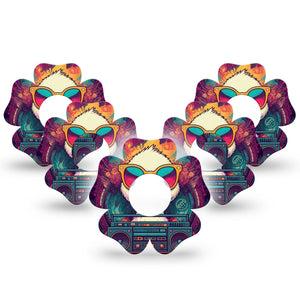 ExpressionMed Rad Duck Infusion Set Flower Shape Tape 10-Pack Tape Musical Duck, Plaster Continuous Glucose Monitor Design