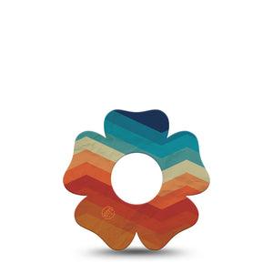 ExpressionMed Retro Winter Coat Infusion Set Flower Shape Tape, 5-Pack Tape 70s Coat Pattern, Plaster Continuous Glucose Monitor Design