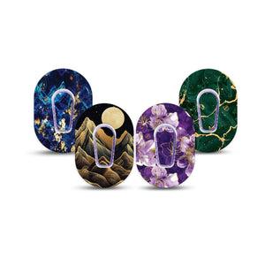 ExpressionMed Midnight Gold Dexcom G6 Mini, tape and sticker  Array of prints Waterproof Adhesive Tape for CGM