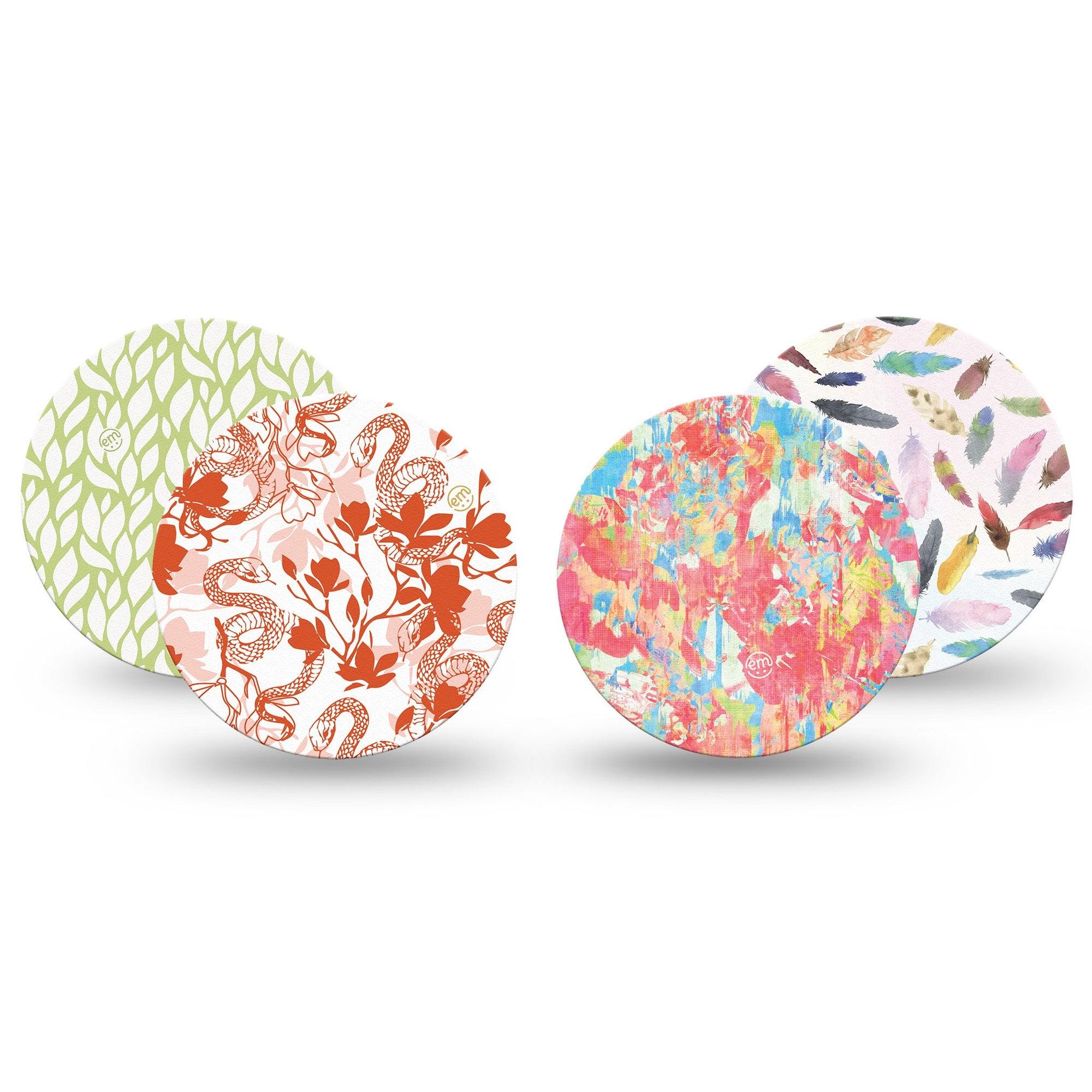 ExpressionMed Heatwave Variety Pack Dexcom G7 Overpatch, Dexcom Stelo Glucose Biosensor System, 4-Pack  Tape Variety Soft Color Patterns, Overlay Tape CGM Design