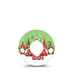 ExpressionMed Holiday Gnomies Infusion Set Tape 5-Pack Tape Bright Cute Christmas Gnomes, Overlay Patch CGM Design