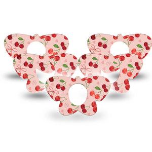 ExpressionMed Cherries Dexcom G7 Butterfly Shape Tape, Dexcom Stelo Glucose Biosensor System, 5-Pack Tape Red Fruit, Adhesive Tape CGM Design