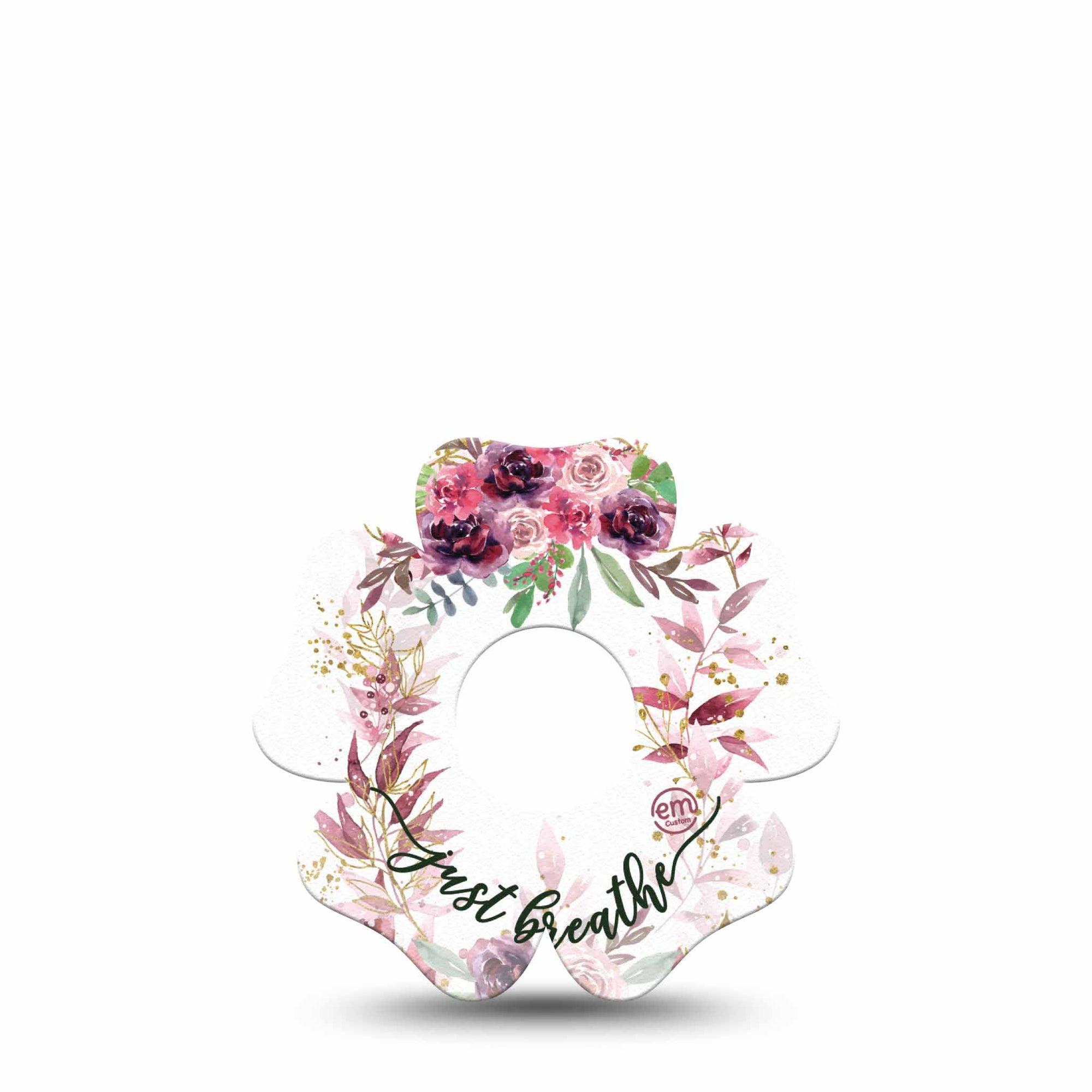 ExpressionMed Just Breathe Freestyle Libre 3 and Libre 3 Plus Flower Shape Tape Single Tape Calm Exhale, Plaster CGM Design