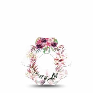 ExpressionMed Just Breathe Freestyle Libre 3 and Libre 3 Plus Flower Shape Tape Single Tape Calm Exhale, Plaster CGM Design