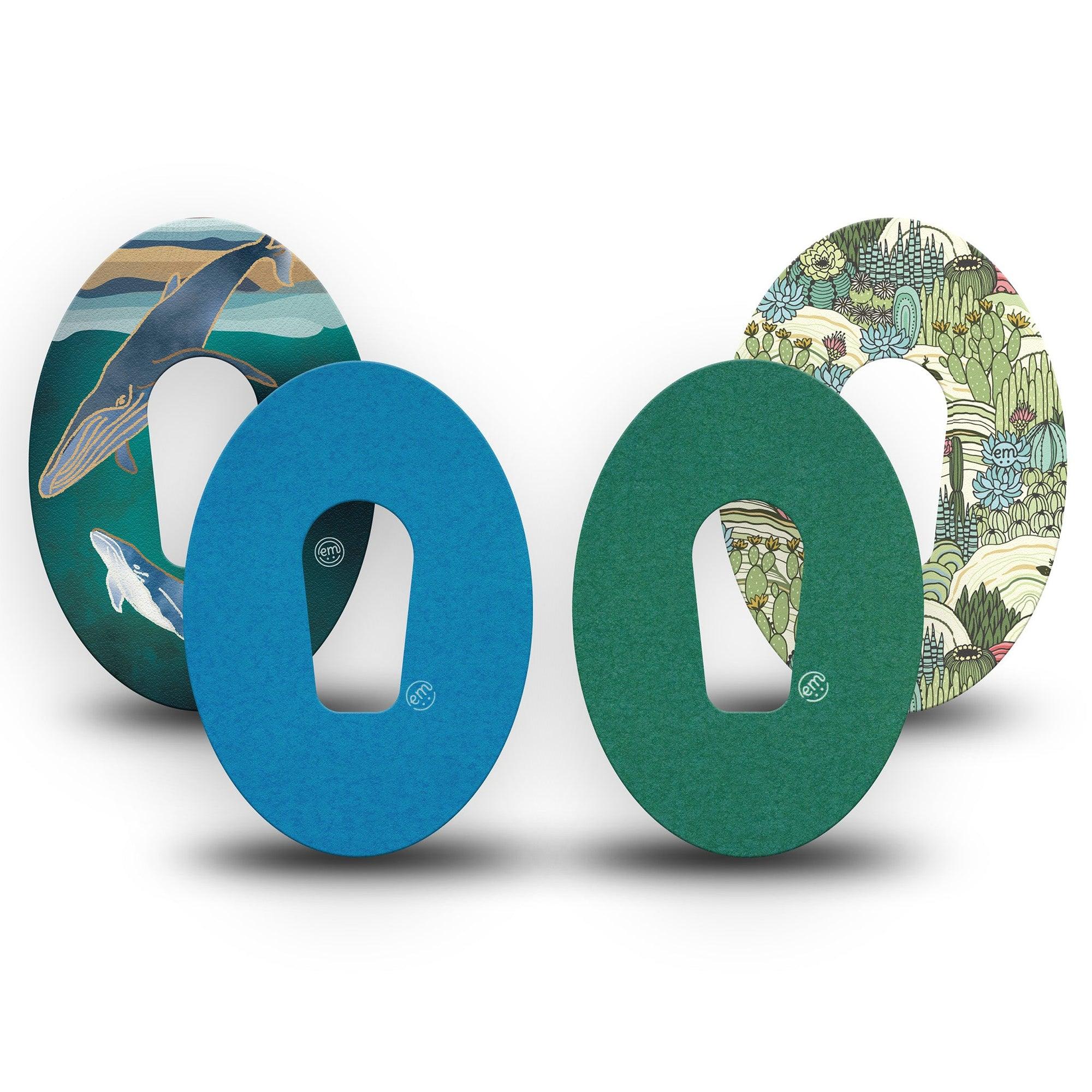 ExpressionMed Seaside Pines Variety Pack Dexcom G6 Tape, 4-Pack Tape Variety Earth Blues and Greens, Plaster Continuous Glucose Monitor Design