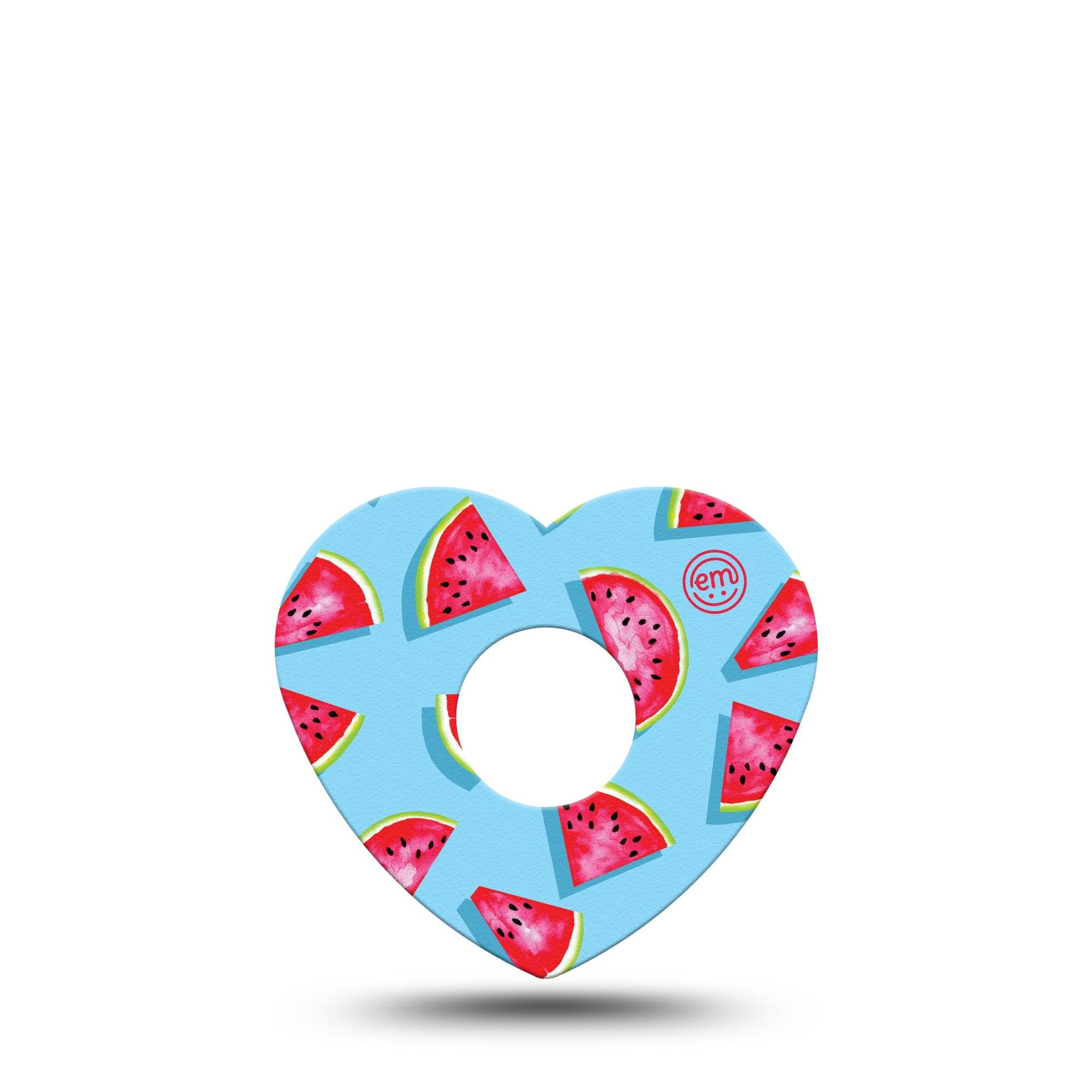 ExpressionMed Watermelon Slices Freestyle Libre 3 Heart Shape Tape Single Tape Sweet Fruit Patch CGM Design