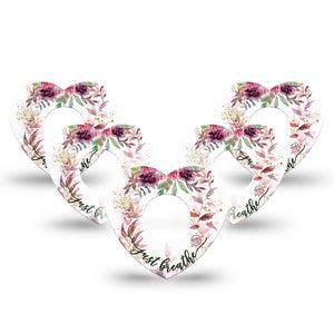 ExpressionMed Just Breathe Infusion Set Heart Shape Tape 10-Pack Tape Relaxing Breath, Plaster Continuous Glucose Monitor Design