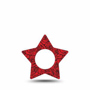 ExpressionMed Roses Freestyle Libre, Libre 2 Plus, and Abbott Lingo Star, Single Tape Romantic red roses Decorative Patch for CGM