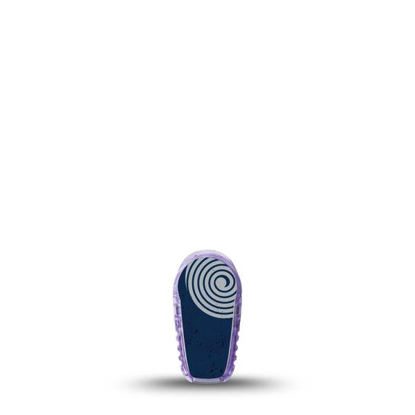 ExpressionMed Blue Swirls Dexcom G6 Sticker, Single Sticker Only Deep Blue Light Blue Mix, Vinyl Decoration Continuous Glucose Monitor Design
