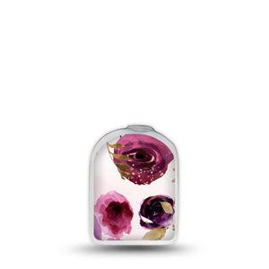 ExpressionMed Purple Bouquet Omnipod Surface Center Sticker Single Sticker Purple Blossoms Vinyl Decoration Pump Design