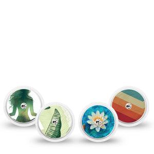 ExpressionMed Serene Freestyle Libre, Libre 2 Plus, and Abbott Lingo Sticker, 4-Pack Sticker serene garden aesthetic Overlay Patch for Continuous Glucose Monitor