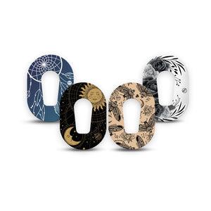 ExpressionMed Ink & Eclipse Variety Pack Dexcom G6 Mini Tape 4-Pack Tape Common Tattoo Inspired, Adhesive Tape CGM Design