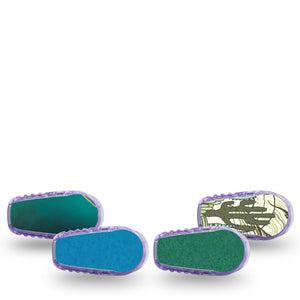 ExpressionMed Seaside Pines Variety Pack Dexcom G6 Sticker, 4-Pack Sticker Variety Pantone 3551 U Inspired, Vinyl Decoration Continuous Glucose Monitor Design