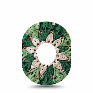 ExpressionMed Knit Monstera Dexcom G7 and Dexcom Stelo Glucose Biosensor System, Single Tape Cute woven knit flower Fixing Ring Patch for CGM