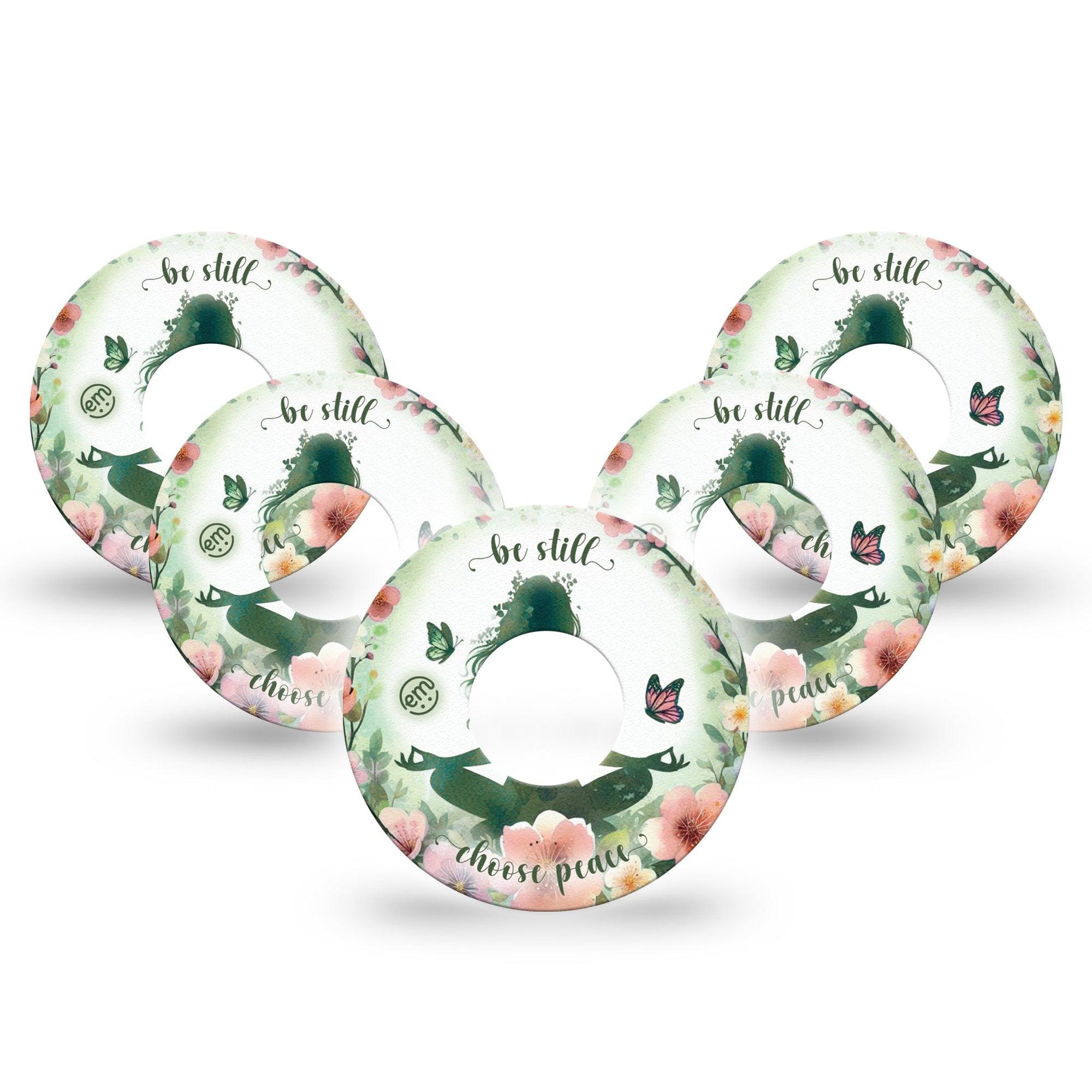 ExpressionMed Meditation Infusion Set Tape 10-Pack Tape Pink Relaxing Florals, Overlay Patch Continuous Glucose Monitor Design