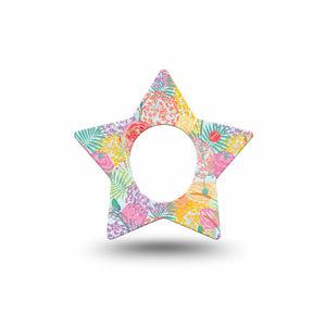 ExpressionMed Spring Flowers Dexcom G7 and Dexcom Stelo Glucose Biosensor System Star, Single Tape Cheerful floral print Overlay Tape for CGM